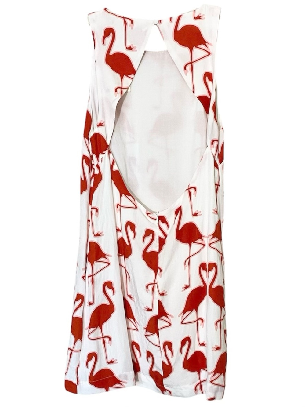 Anthropologie Maeve Linen Blend Backless Flamingo Shift Dress NWT Size Medium - Picture 3 of 6
